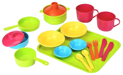 Набор посуды Росигрушка Сели поели Р85365 желтый/зеленый/красный