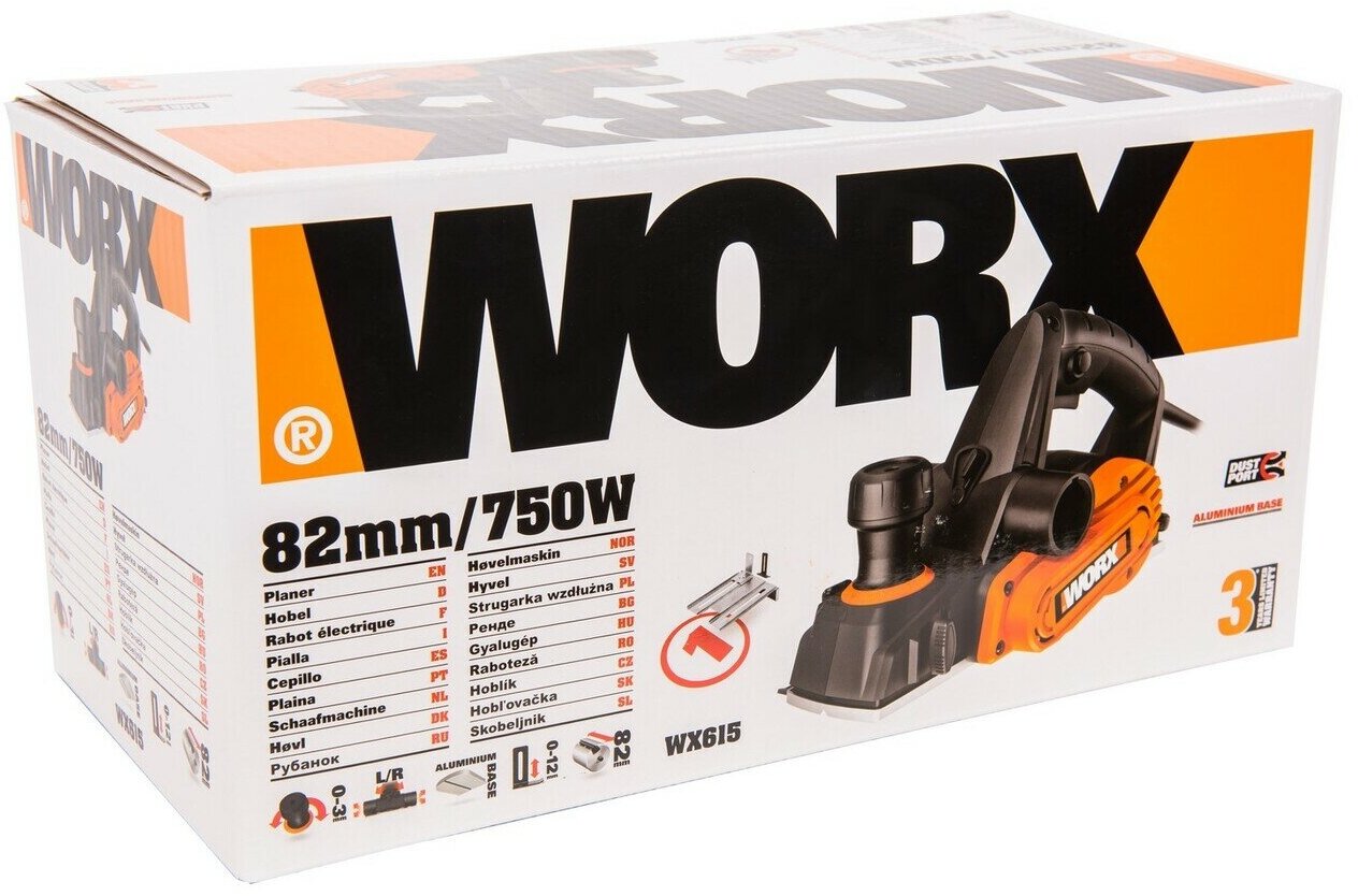 Электрорубанок сетевой Worx WX615, 82 мм, 750 Вт, коробка - фотография № 7