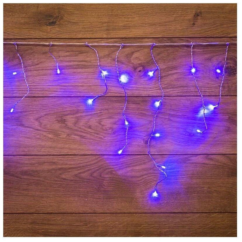 Neon-Night Гирлянда Айсикл бахрома, 1,8x0,5 м, прозрачный Пвх, 48 LED Синие IP20 255-013 .