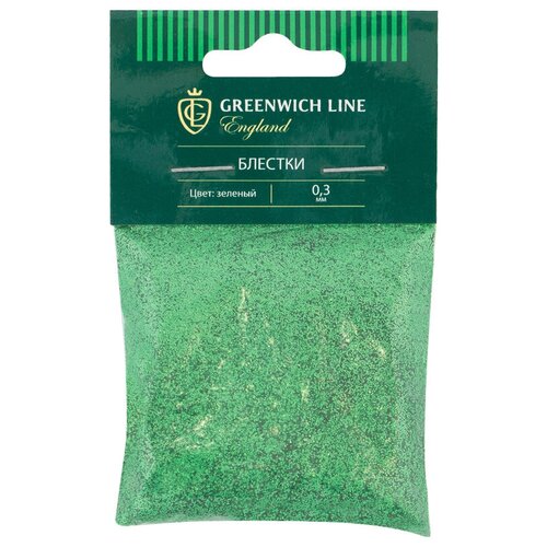 Блестки декоративные Greenwich Line, размер 0,3мм, 20г, зеленый
