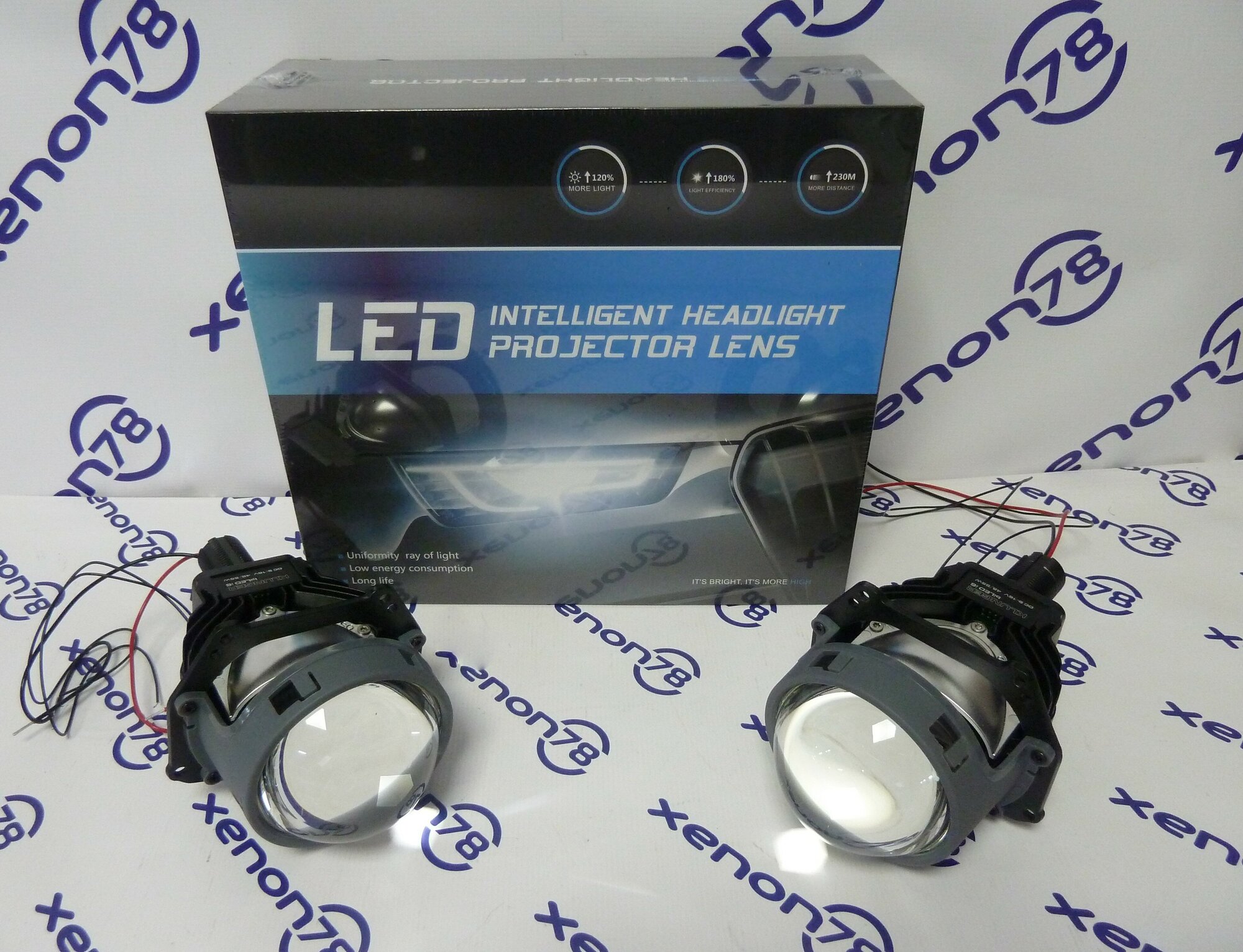 Светодиодные линзы Bi-LED (модули) 3,0" - Klunger i6 5800K 48W под рамку Hella 3R и с креплением под гайку (9-16v) - 2 шт.