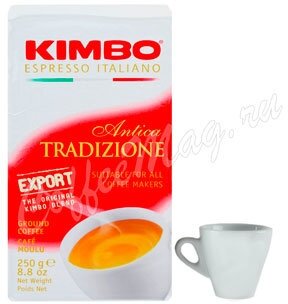 Кофе Kimbo Традиционный натуральный жареный молотый 250г, в/у