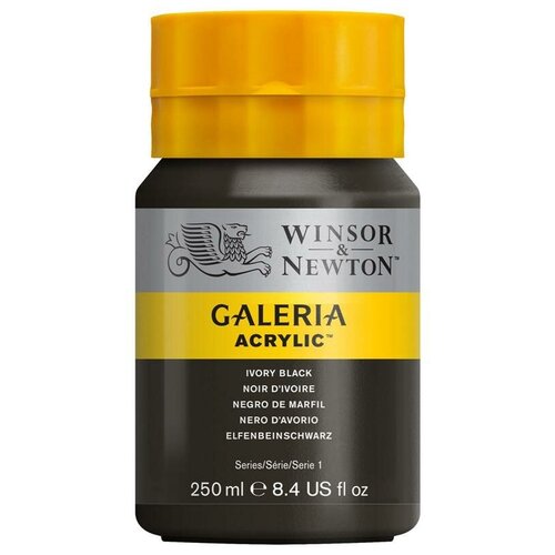 акрил winsor Краска акриловая художественная Winsor&Newton Galeria, 250мл, туба, черная слоновая кость (арт. 316258)