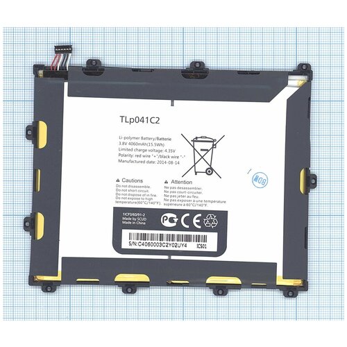 Аккумулятор TLp041C2 для планшета Alcatel OneTouch POP 8 P320A 3.8V 4060mAh аккумулятор cameronsino cs alp320sl alcatel onetouch pop 8