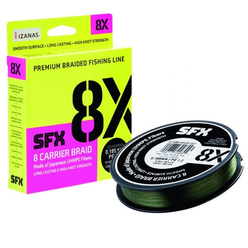 Леска плетеная SFX 8X зеленая 135 м 0.165 мм 10 кг PE 1 SFX8B165GR150Y