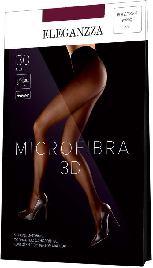 Колготки  ELEGANZZA Microfibra, 30 den, размер M, бордовый