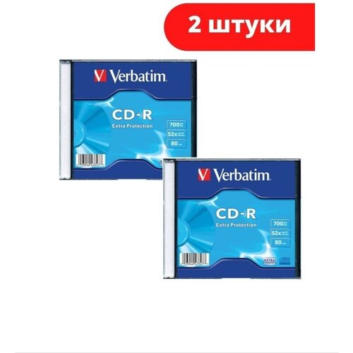 Диск CD-R, 700Mb, 52х, Slim Case 2шт sonnen диск cd rw sonnen 700 mb 4 12x slim case 1 штука 512579 15 уп