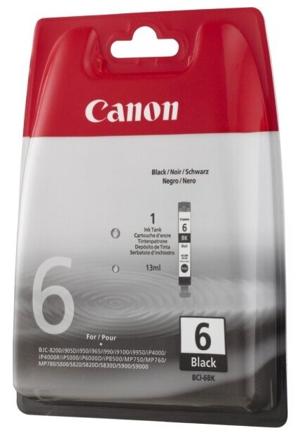 Картридж Canon BCI-6 Bk черный, 4705A002
