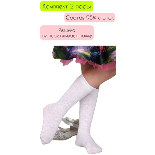 Гольфы Family Socks, 2 пары, размер 22-24, белый