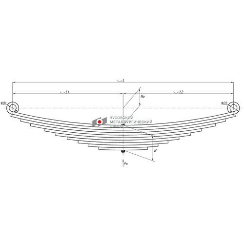 Рессора передняя для Тонар 45253 10 листов