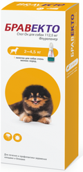 Бравекто (MSD Animal Health) капли от блох и клещей Спот Он для собак 2-4,5 кг