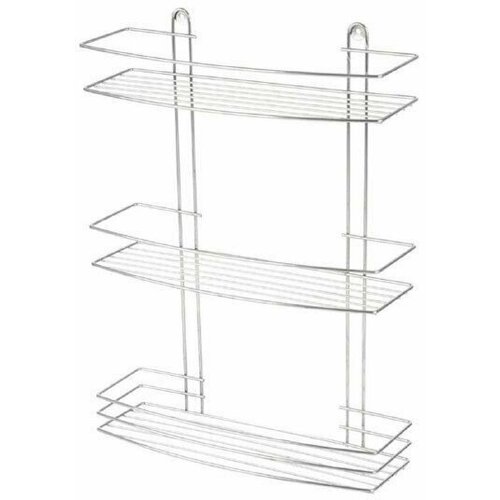 Полка настенная трехъярусная 35х13 h47см хром