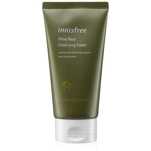 Innisfree пенка для умывания с маслом оливы Olive Real Cleansing Foam, 150 мл, 150 г