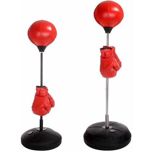 Напольная боксёрская груша, набор для бокса детский, боксёрская груша на стойке + перчатки, напольная груша с перчатками, 126-146 см