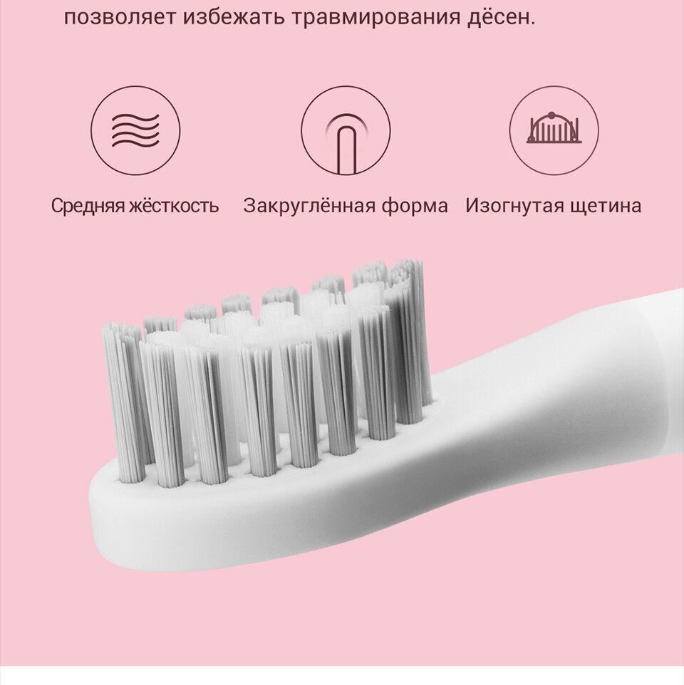 Зубная щетка Xiaomi So White Sonic Electric Toothbrush Pink - фото №9