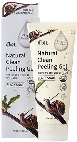 EKEL Natural Clean peeling gel Black Snail Пилинг-скатка с муцином черной улитки