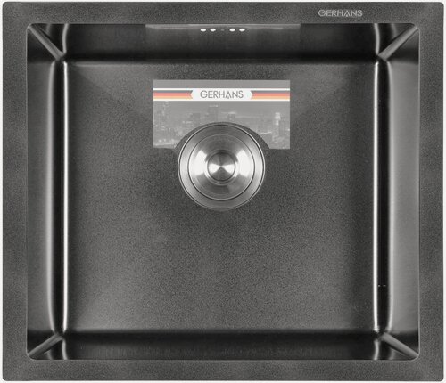 Изображение товара Кухонная мойка из нержавеющей стали Gerhans RK35043В Черный (500х430 мм)