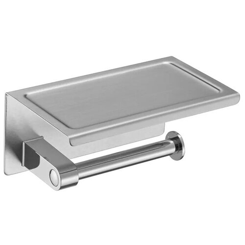 Держатель для туалетной бумаги с полочкой металл