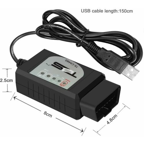 Сканер OBD TDS TS-CAA65 (OBD2, V1.5, USB) сканер obd tds ts caa64 obd2 v1 5 wi fi