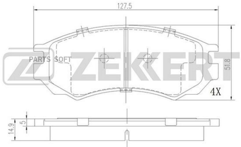 Zekkert Колодки торм. диск. передн. Nissan Primera (P10) 90-