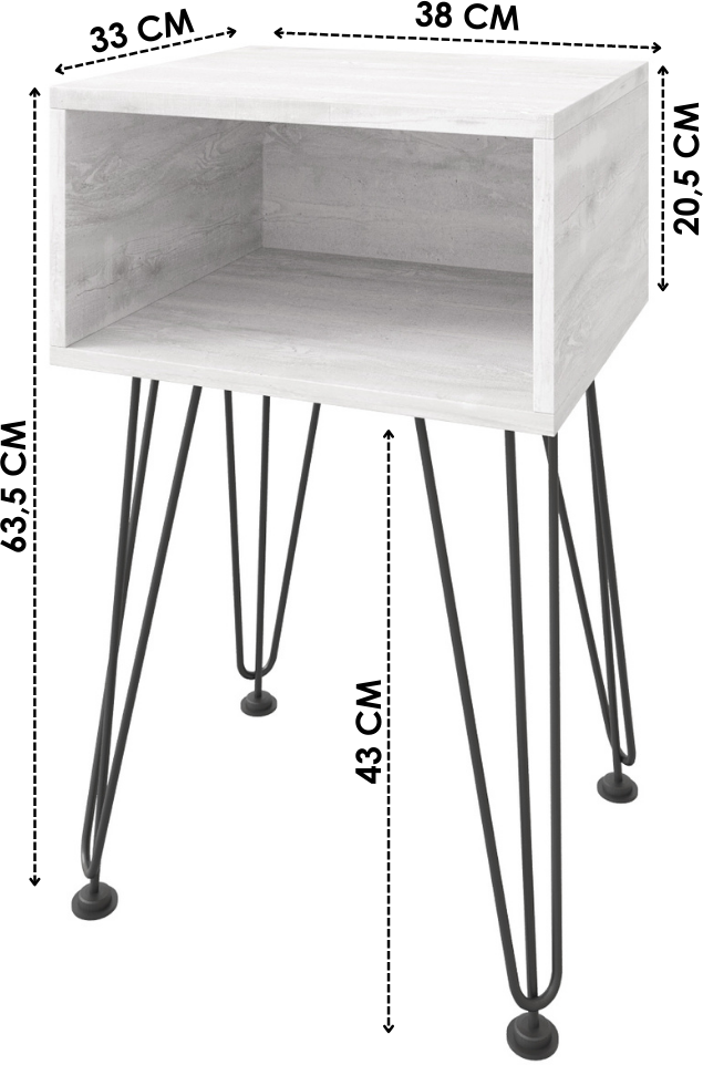Прикроватная тумба напольная тумбочка туалетный столик консольный столик в Скандинавском стиле белая, 635х378х330 мм - фотография № 3