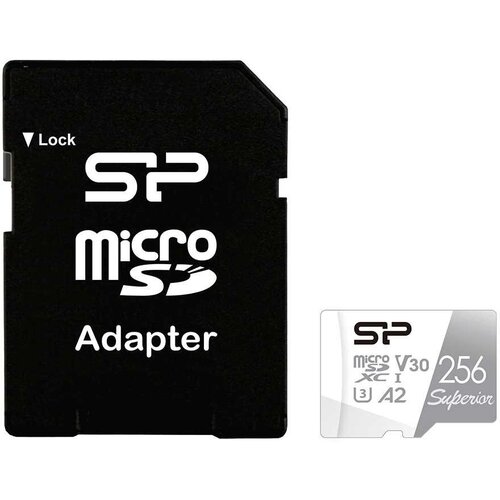 Флеш карта microSDXC 256Gb Class10 Silicon Power SP256GBSTXDA2V20SP Superior + adapter карта памяти silicon power 256gb sp256gbstxda2v20sp