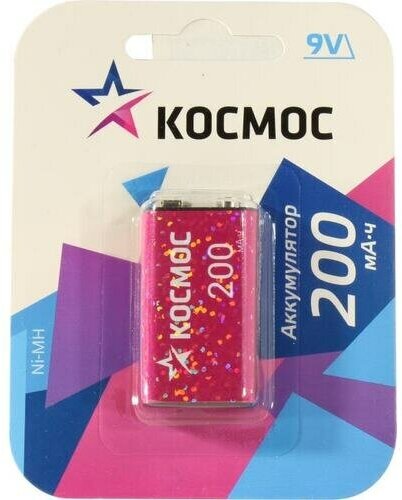 Аккумулятор 6F22 200мА.ч 1BL (блист.1шт) KOCNI-MH6F22(200mAh) КОСМОС - фото №5