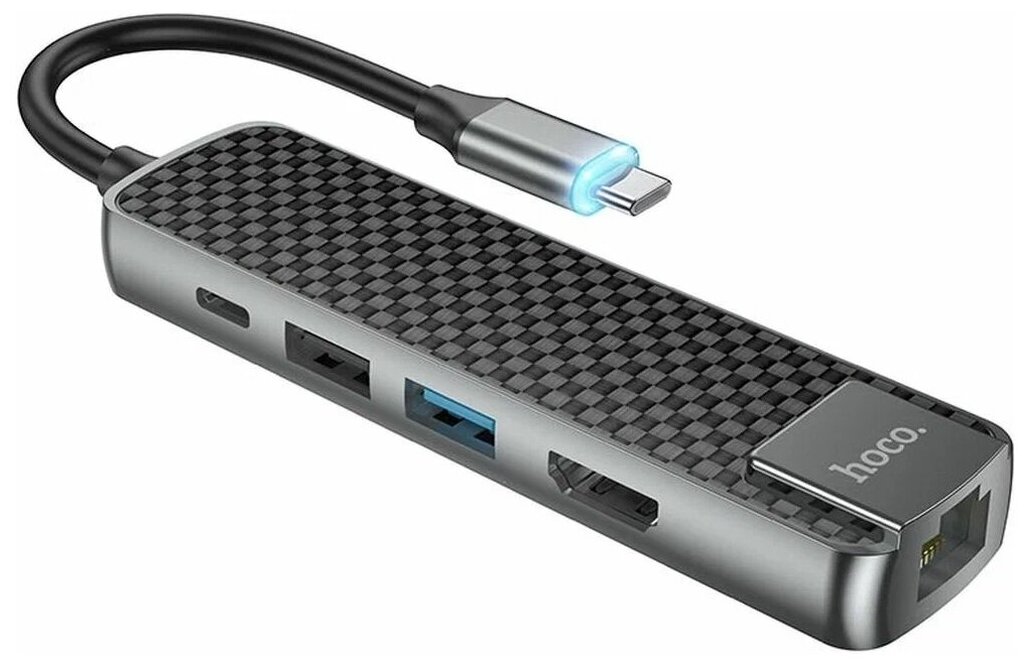 USB-концентратор Type-C Хаб Hub HB23 Easy view HDMI + USB30 + USB20 + RJ45 + PD