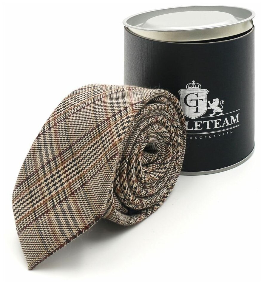 Галстук GENTLETEAM, коричневый, серый
