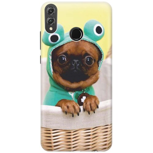 фото Re:paчехол - накладка artcolor для honor 8x с принтом "собака в смешной шапке"