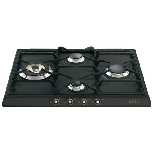 Встраиваемые газовые панели SMEG Газ CORTINAгазовая варочная панель 60 смантрацит фурнитура латунь 5638900₽