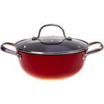 Кастрюля с крышкой чугунная CAST IRON, PROFFI KITCHEN PKT0106 с антипригарным покрытием 2,5 л - изображение