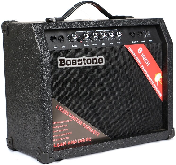 Bosstone GA-30W Black Гитарный усилитель: Мощность 30 Ватт, Динамик 8". Чувствительность: 70 дБ