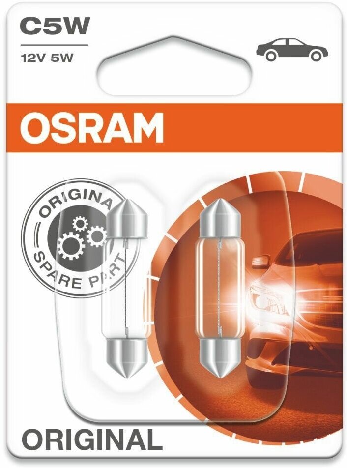 Лампа автомобильная Osram C5W (SV8.5/8) 35мм (блистер 2шт) O-6418-02B