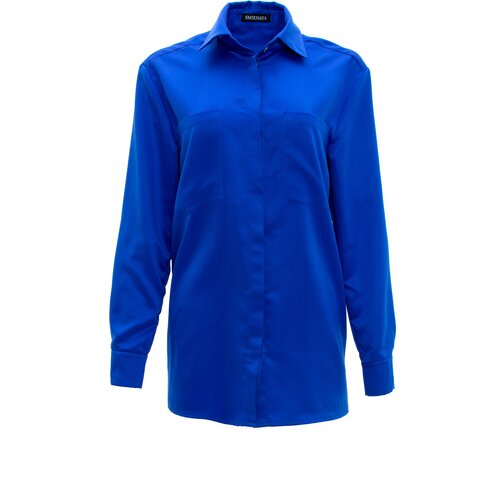Рубашка SMIRNAYA, размер M, синий трикотажная ткань синяя электрик