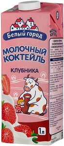 Молочный коктейль Белый город Клубника 1.5%, 1 л