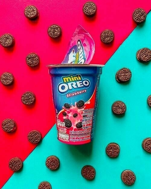 Печенье Oreo mini в стакане 61,3г Клубника / Strawberry набор 2 шт - фотография № 2