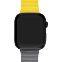 Ремешок для Apple Watch Series 9 45 мм Mutural силиконовый Серо-жёлтый