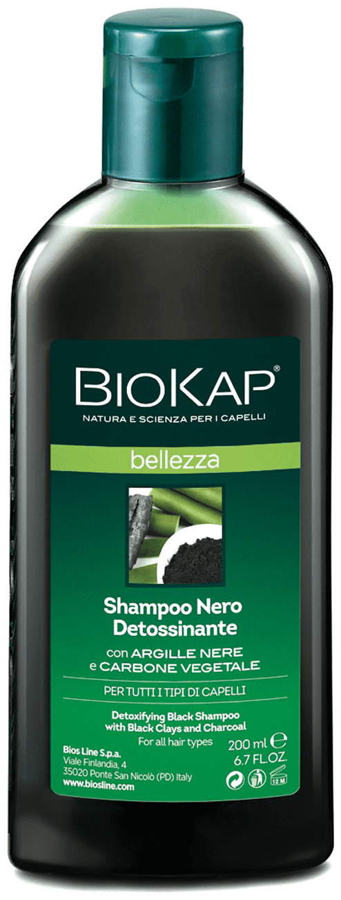 Шампунь для волос детокс чёрный BioKap, 200мл