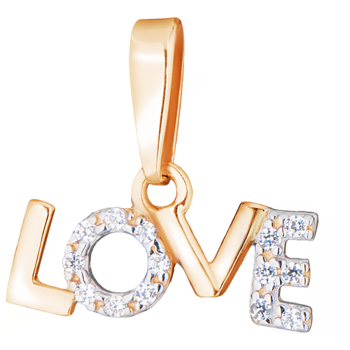 фото Jeweller karat подвеска золотая с фианитами "love" 1138487
