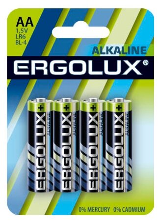 Батарейка Ergolux Alkaline LR6 BL-4