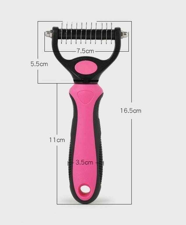 Колтунорез для собак щетка для вычесывания шерсти Dematting Comb, 17х7 см - фотография № 4