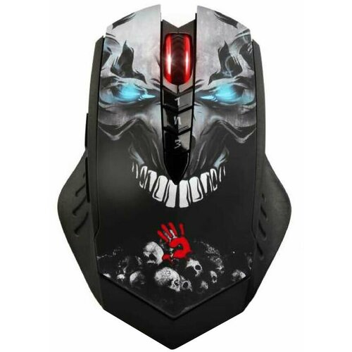Мышь A4TECH Bloody R8 metal feet Skull design игровая оптическая беспроводная USB черный r8 skull 512800₽
