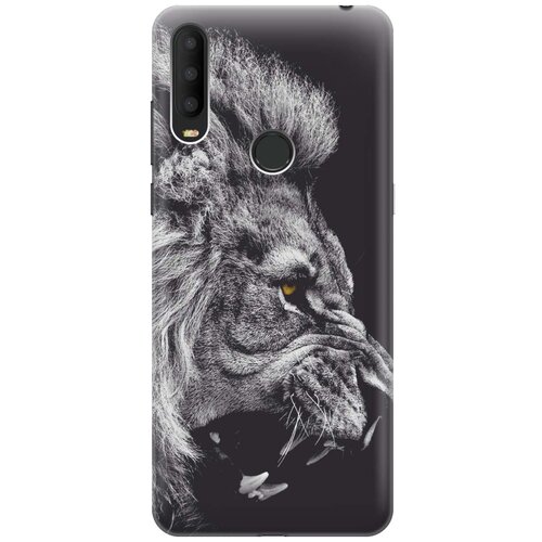 фото Cиликоновый чехол на alcatel 3x (2019) / алкател 3х 2019 с принтом "морда льва" gosso