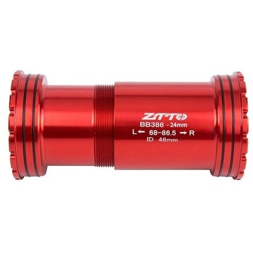 Каретка стандарта BB386EVO24 (Press Fit) ZTTO, керамический подшипник промышленный, ось: 24 мм, красный