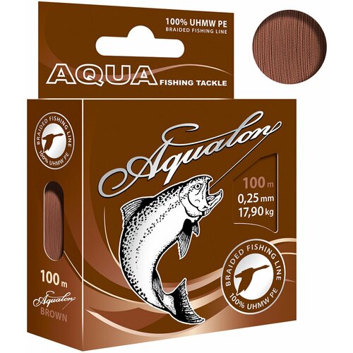 плетеный шнур aqua aqualon 100m olive d 0 40mm Плетеный шнур AQUA AQUALON 100m (brown) d 0,25mm