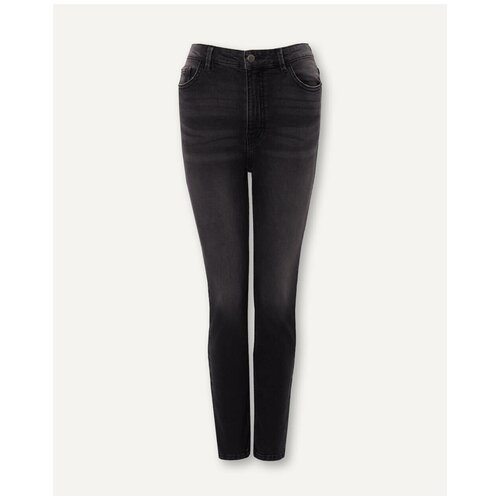 Серые облегающие джинсы INCITY, цвет темно-серый деним, размер 29W/32L