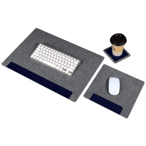 фото Flexpocket / настольный коврик / плейсмат / коврик на стол и для мыши + подставка под горячее синий