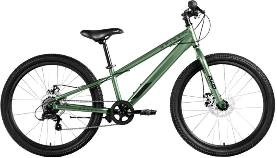 Велосипед подростковый горный 24" Forward SPIKE D AL рама 11" зелено-черный