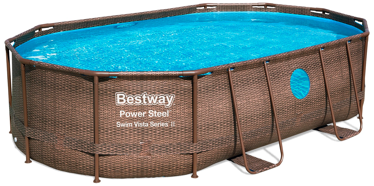 Каркасный бассейн Bestway Power Steel Swim Vista Series 56946 488x305x107см (ротанг)